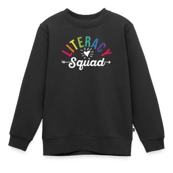 Escouade d’alphabétisation Enseignante en lecture Intervenante - Sweat Premium enfant bio - noir - Devant - AI Model Kid Female (0cm)