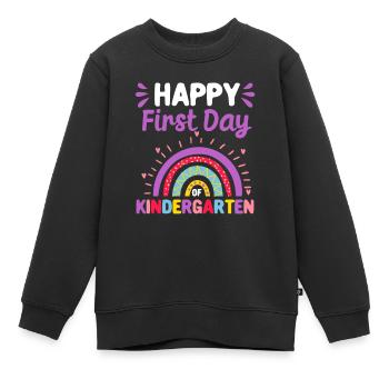 Froher erster Kindergartentag Regenbogen Zurück - Kinder Premium Organic Sweatshirt - Schwarz - Vorne - AI Model Kid Female (0cm)