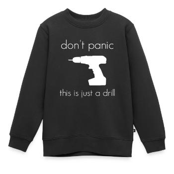 Geen paniek Dit is gewoon een oefening - Kinder Premium sweater biologisch - zwart - Voor - AI Model Kid Female (0cm)