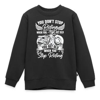 Motorcyclist Rider Motorbike Motorcycle Rider - Kids Premium Organic Sweatshirt - black - Front - AI Model Kid Female (0cm)