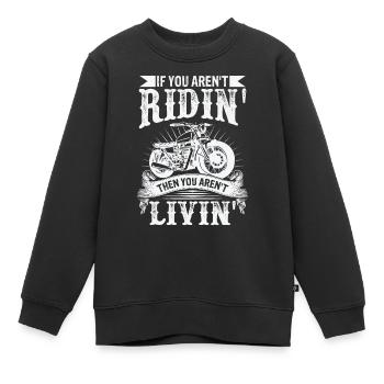 Motorbike Rider Bike Rider Motorcycle - Kids Premium Organic Sweatshirt - black - Front - AI Model Kid Female (0cm)