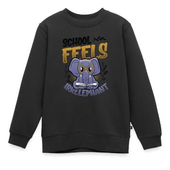 L’école se sent Irrelephant, anti-école - Sweat Premium enfant bio - noir - Devant - AI Model Kid Female (0cm)