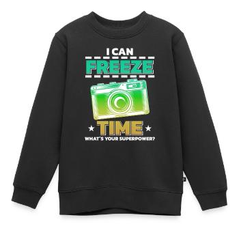 Photographie Photo Photographe Photographes! Photographes - Sweat Premium enfant bio - noir - Devant - AI Model Kid Female (0cm)