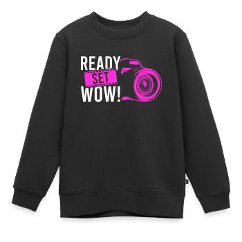 Photographie Photo Photographe Photographes! Photographes - Sweat Premium enfant bio - noir - Devant - AI Model Kid Female (0cm)