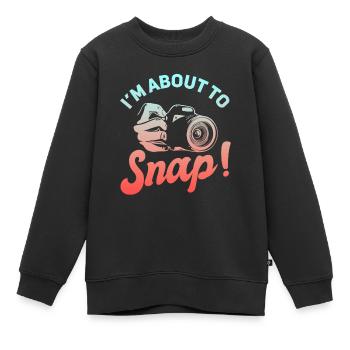 Photographie Photo Photographe Photographes! Photographes - Sweat Premium enfant bio - noir - Devant - AI Model Kid Female (0cm)