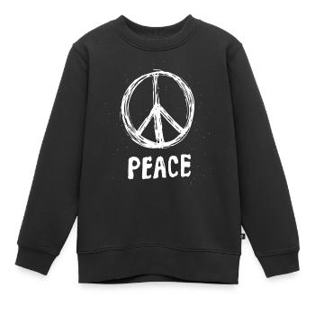 Frieden Frieden Friedenssymbol für Männer und Frauen - Kinder Premium Organic Sweatshirt - Schwarz - Vorne - AI Model Kid Female (0cm)