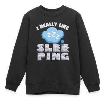 Dormir, dormir, drôle de dicton avec des oreillers - Sweat Premium enfant bio - noir - Devant - AI Model Kid Female (0cm)
