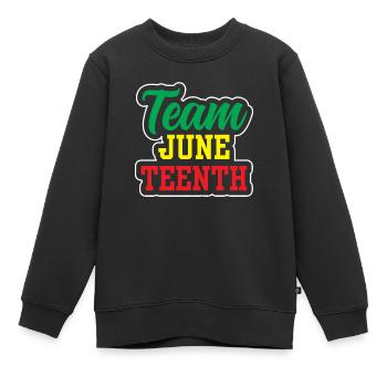 Team Juneteenth 1865 African American Black - Kinder Premium Organic Sweatshirt - Schwarz - Vorne - AI Model Kid Female (0cm)