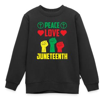 Peace Love Juneteenth Black African American - Sweat Premium enfant bio - noir - Devant - AI Model Kid Female (0cm)