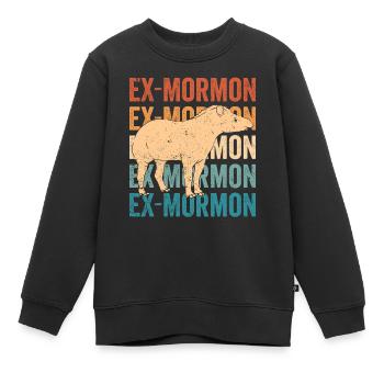 Ex Mormonen Tapir Pferd LDS Retro Exmo - Kinder Premium Organic Sweatshirt - Schwarz - Vorne - AI Model Kid Female (0cm)