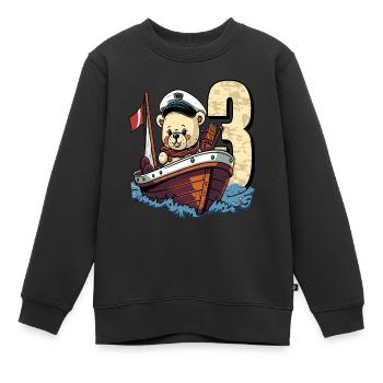 3 years old Sea Dog & Captain Children's Birthday Party - Kids Premium Organic Sweatshirt - black - Front - AI Model Kid Female (0cm)