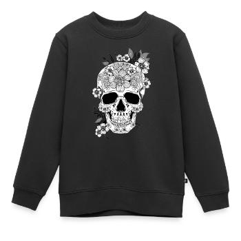 Cadeau d’art floral floral esthétique - Sweat Premium enfant bio - noir - Devant - AI Model Kid Female (0cm)