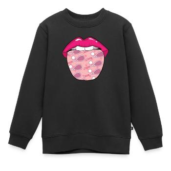 Squash Zunge - Kinder Premium Organic Sweatshirt - Schwarz - Vorne - AI Model Kid Female (0cm)