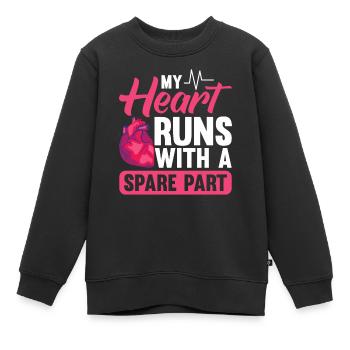 Transplantation cardiaque Chirurgie cardiaque Chirurgie cardiaque Chirurgie cardiaque Bypass - Sweat Premium enfant bio - noir - Devant - AI Model Kid Female (0cm)
