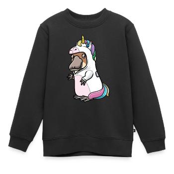 Schnabeltier Im Einhornkostüm Schnabeltiere - Kinder Premium Organic Sweatshirt - Schwarz - Vorne - AI Model Kid Female (0cm)
