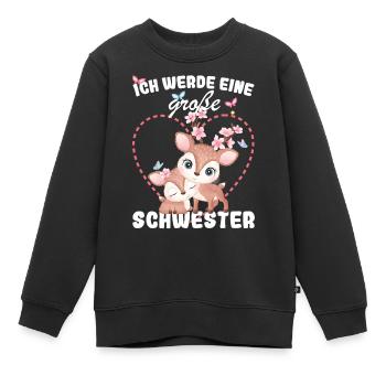 Ich Werde Eine Große Schwester 2025 - Kinder Premium Organic Sweatshirt - Schwarz - Vorne - AI Model Kid Female (0cm)