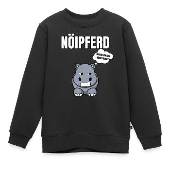 Gelangweiltes Nilpferd / Nölpferd / Keinen Bock - Kinder Premium Organic Sweatshirt - Schwarz - Vorne - AI Model Kid Female (0cm)