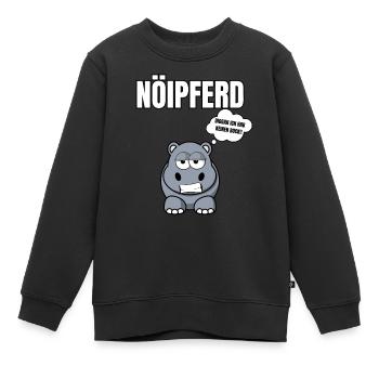 Gelangweiltes Nilpferd / Nölpferd / Keinen Bock - Kinder Premium Organic Sweatshirt - Schwarz - Vorne - AI Model Kid Female (0cm)