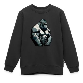Gorilla mit einfachem Design - Kinder Premium Organic Sweatshirt - Schwarz - Vorne - AI Model Kid Female (0cm)