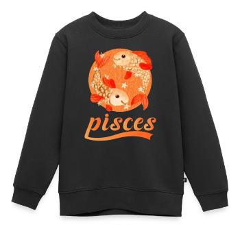 Sternzeichen Fische - Kinder Premium Organic Sweatshirt - Schwarz - Vorne - AI Model Kid Female (0cm)