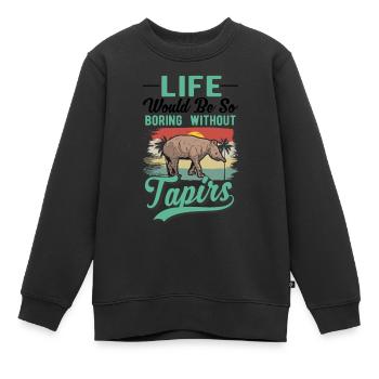 Tapir Cadeau Tapir des plaines Tapirdae Tapir - Sweat Premium enfant bio - noir - Devant - AI Model Kid Female (0cm)