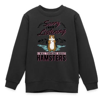 Hamster Hamster Wheel Gold Hamster Hamster - Kids Premium Organic Sweatshirt - black - Front - AI Model Kid Female (0cm)