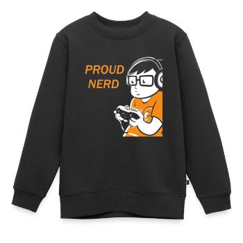 Jeu, Nerd, Nerd - Sweat Premium enfant bio - noir - Devant - AI Model Kid Female (0cm)
