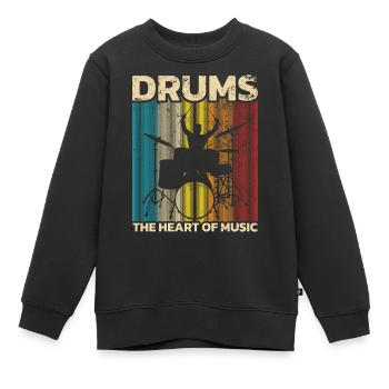 Drummers Drummers Drummers Drummers - Kids Premium Organic Sweatshirt - black - Front - AI Model Kid Female (0cm)