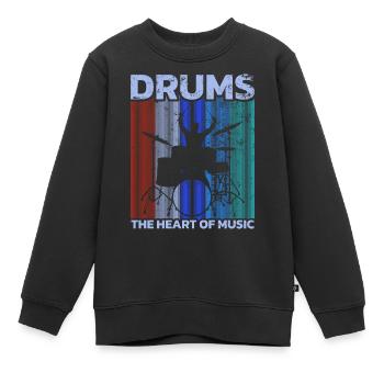 Drummers Drummers Drummers Drummers - Kids Premium Organic Sweatshirt - black - Front - AI Model Kid Female (0cm)