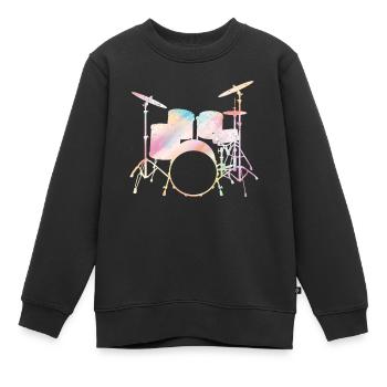 Drummers Drummers Drummers Drummers - Kids Premium Organic Sweatshirt - black - Front - AI Model Kid Female (0cm)