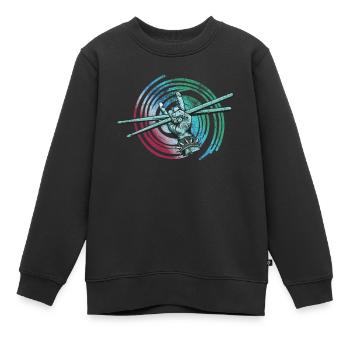Drummers Drummers Drummers Drummers - Kids Premium Organic Sweatshirt - black - Front - AI Model Kid Female (0cm)