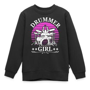 Drummers Drummers Drummers Drummers - Kids Premium Organic Sweatshirt - black - Front - AI Model Kid Female (0cm)