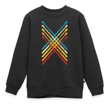 Drummers Drummers Drummers Drummers - Kids Premium Organic Sweatshirt - black - Front - AI Model Kid Female (0cm)