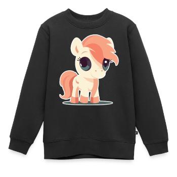 Pony - Kinder Premium Organic Sweatshirt - Schwarz - Vorne - AI Model Kid Female (0cm)
