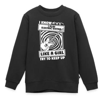 Guitare électrique Guitare électrique Fille - Sweat Premium enfant bio - noir - Devant - AI Model Kid Female (0cm)