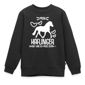 Mein Haflinger ruft - Kinder Premium Organic Sweatshirt - Schwarz - Vorne - AI Model Kid Female (0cm)
