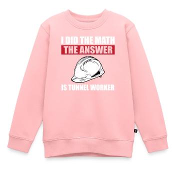 Drôle de dicton d’ouvrier de tunnel - Sweat Premium enfant bio - rose - Devant - AI Model Kid Female (0cm)