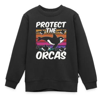 Protéger les orques de mer Orques Protéger - Sweat Premium enfant bio - noir - Devant - AI Model Kid Female (0cm)