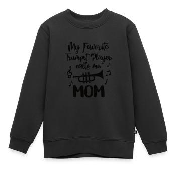 Trompete Blasinstrument Musiker Trompetenspieler - Kinder Premium Organic Sweatshirt - Schwarz - Vorne - AI Model Kid Female (0cm)