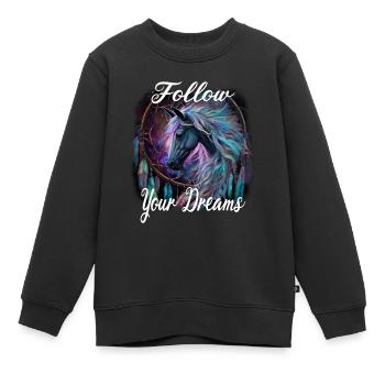 Follow Your Dreams für einen Esoteriker - Kinder Premium Organic Sweatshirt - Schwarz - Vorne - AI Model Kid Female (0cm)