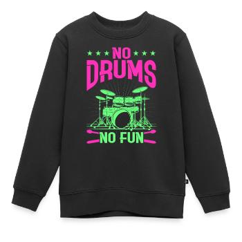 Drummers Drummers Drummers Drummers - Kids Premium Organic Sweatshirt - black - Front - AI Model Kid Female (0cm)