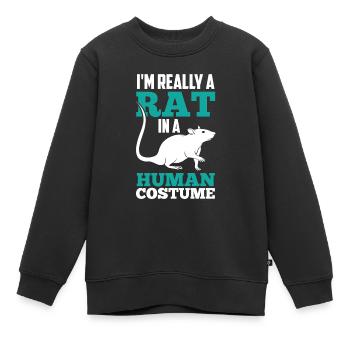 Ich Bin Eine Ratte In Einem Menschlichen Kostüm - Kinder Premium Organic Sweatshirt - Schwarz - Vorne - AI Model Kid Female (0cm)