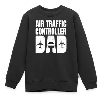 Contrôleur de la circulation aérienne Papa Fête des pères - Sweat Premium enfant bio - noir - Devant - AI Model Kid Female (0cm)