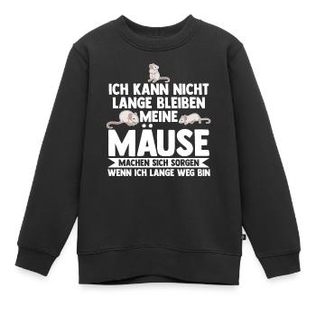 Meine Mäuse machen sich sorgen - Kinder Premium Organic Sweatshirt - Schwarz - Vorne - AI Model Kid Female (0cm)