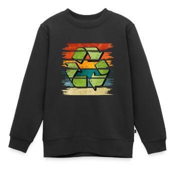 Recyclage - Sweat Premium enfant bio - noir - Devant - AI Model Kid Female (0cm)