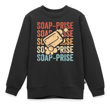 Fabricant de savon amusant - Sweat Premium enfant bio - noir - Devant - AI Model Kid Female (0cm)