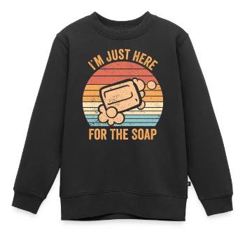 Fabricant de savon amusant - Sweat Premium enfant bio - noir - Devant - AI Model Kid Female (0cm)