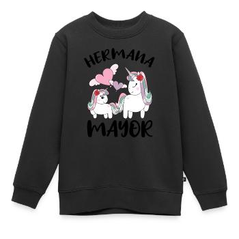 Niñas Dulce Unicornio Chica Futura Hermana Mayor - Sweat Premium enfant bio - noir - Devant - AI Model Kid Female (0cm)