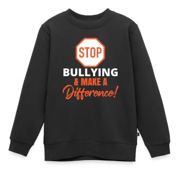 Tag der Einheit Anti-Mobbing - Kinder Premium Organic Sweatshirt - Schwarz - Vorne - AI Model Kid Female (0cm)