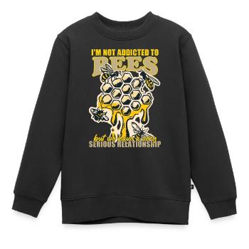 Apiculture Nectar Miel Rucher Nid d’abeille - Sweat Premium enfant bio - noir - Devant - AI Model Kid Female (0cm)